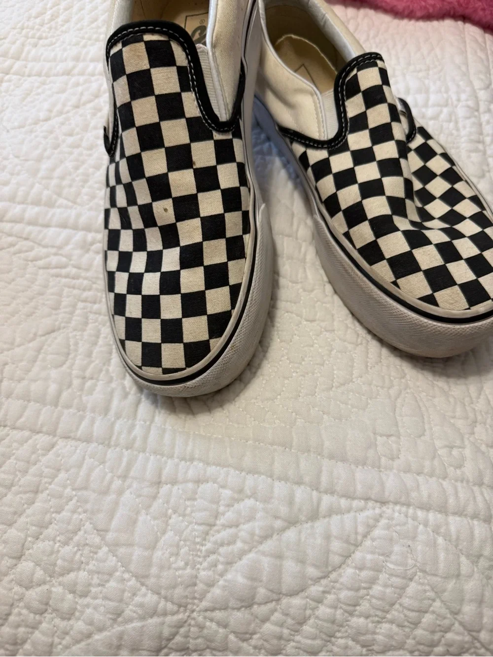Platform Vans women’s Classic Slip-On Checkerboard Shoes size 10